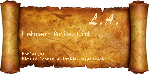 Lehner Arisztid névjegykártya